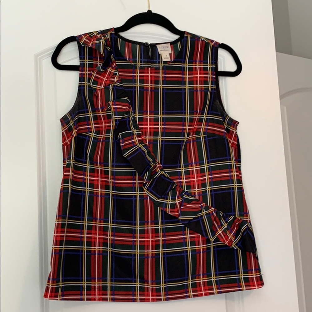 Scottish plaid dress blouse